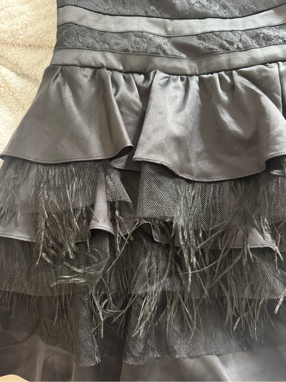 bebe Strapless Ruffled Mini Dress - Picture 2 of 6